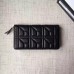 Gucci Black GG Marmont Zip Around Wallet With Pearls