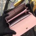 Gucci Continental Wallet With Cat In Pink Signature Leather