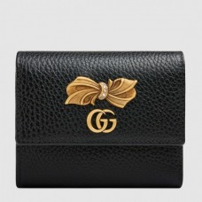 Gucci Black Leather Wallet With Bow