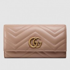 Gucci Dusty Pink GG Marmont Continental Wallet