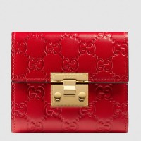 Gucci Padlock Wallet In Red Signature Leather