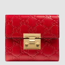 Gucci Padlock Wallet In Red Signature Leather