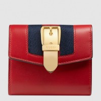 Gucci Sylvie Flap Wallet In Red Leather