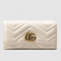 Gucci White GG Marmont Continental Wallet