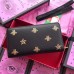 Gucci Bee Star Zip Around Wallet In Black Leather