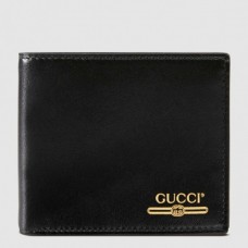 Gucci Bi-fold Wallet With Gucci Logo In Black Leather