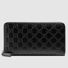 Gucci Black Signature Leather Zippy Organizer Wallet