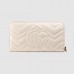 Gucci White GG Marmont Zip Around Wallet