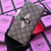 Gucci Bee Print GG Supreme Zip Around Wallet