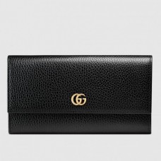 Gucci GG Marmont Continental Wallet In Black Leather