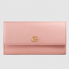 Gucci GG Marmont Continental Wallet In Pink Leather