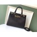 Gucci Zumi Black Grainy Leather Medium Top Handle Bag