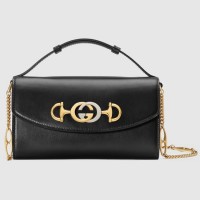 Gucci Zumi Mini Bag In Black Smooth Leather