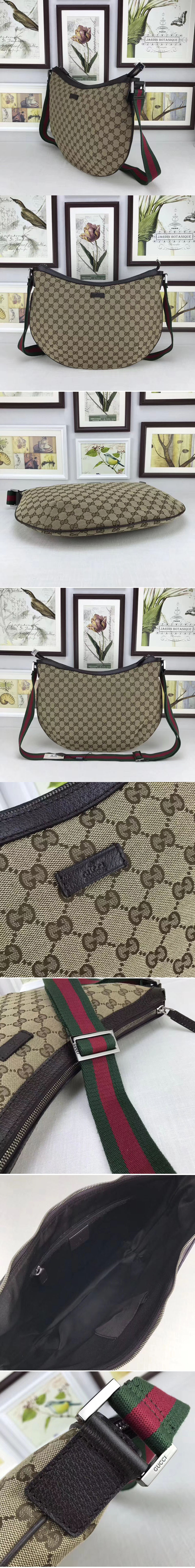 Replica Gucci 189752 GG Canvas Large Messenger Bag Coffee