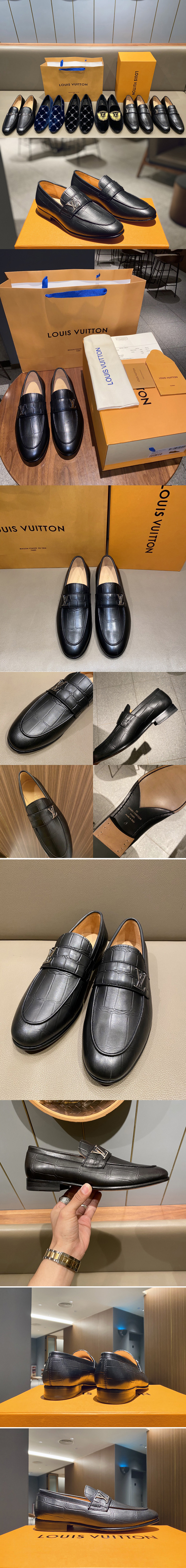 Replica Louis Vuitton 1A32VW LV Saint Germain Loafer Shoe in Black calf leather