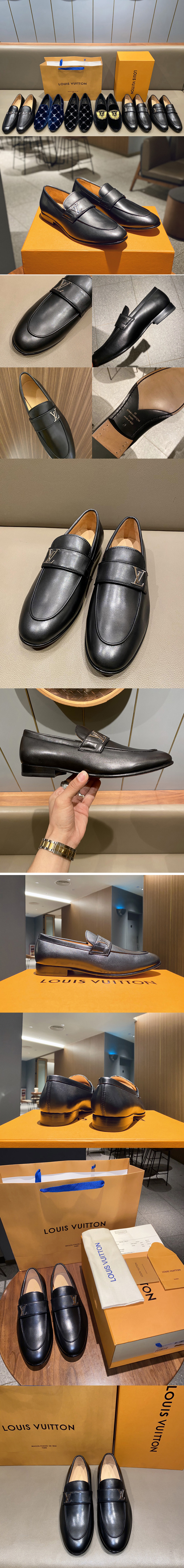 Replica Louis Vuitton 1A32VW LV Saint Germain Loafer Shoe in Black calf leather