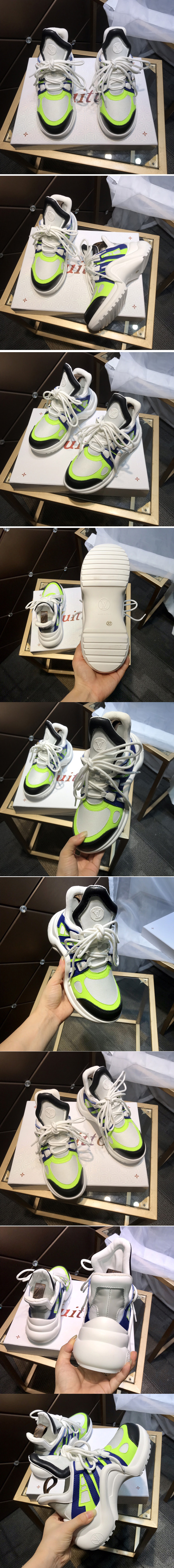 Replica Louis Vuitton 1A4X6V LV Archlight sneaker in Technical fabric With Green