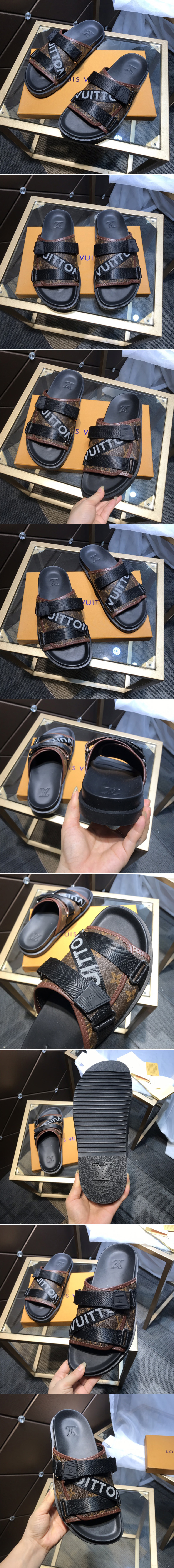 Replica Louis Vuitton 1A5S85 LV Honolulu Mule in Monogram canvas With Black