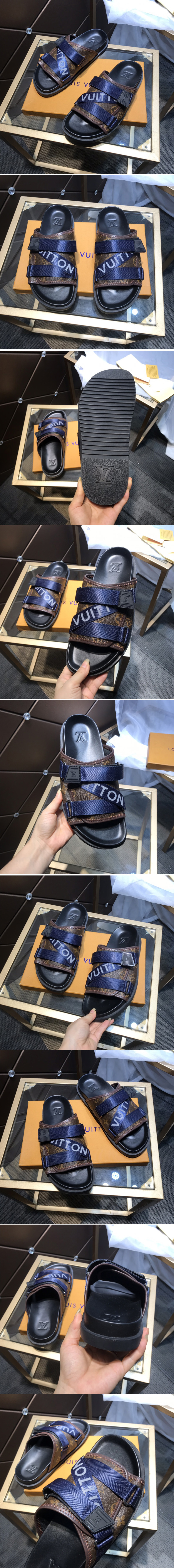 Replica Louis Vuitton 1A5S85 LV Honolulu Mule in Monogram Canvas With Blue