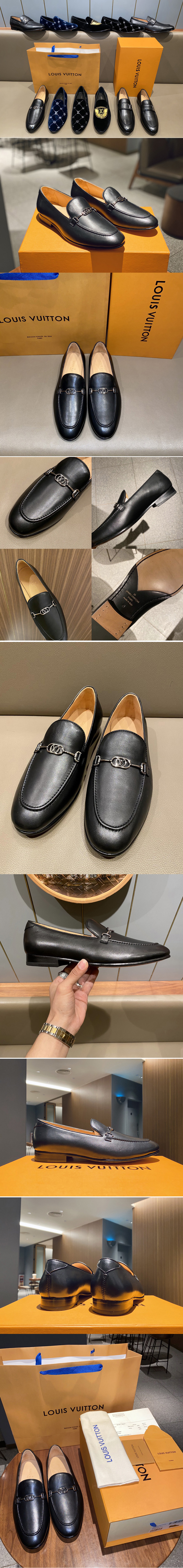 Replica Louis Vuitton 1A7ZHD LV Club loafer Shoe in Black Lamb leather