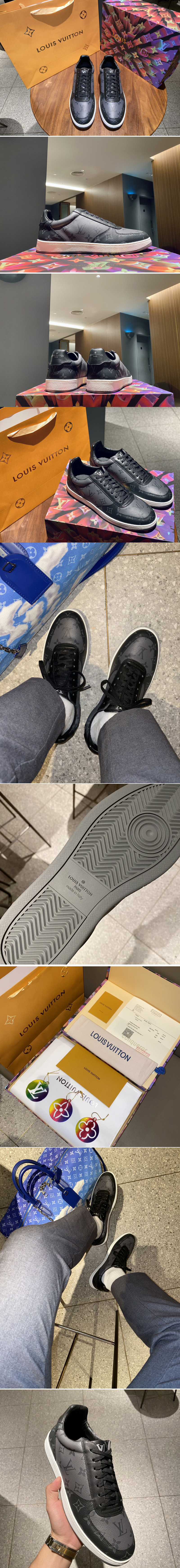 Replica Louis Vuitton 1A8EB6 LV Rivoli sneaker in Eclipse Monogram and Monogram Reverse canvas