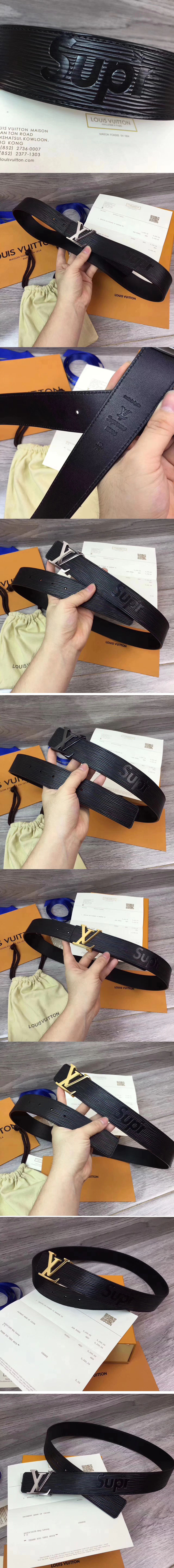 Replica Louis Vuitton X Supreme LV Initiales 40 MM Belt Black