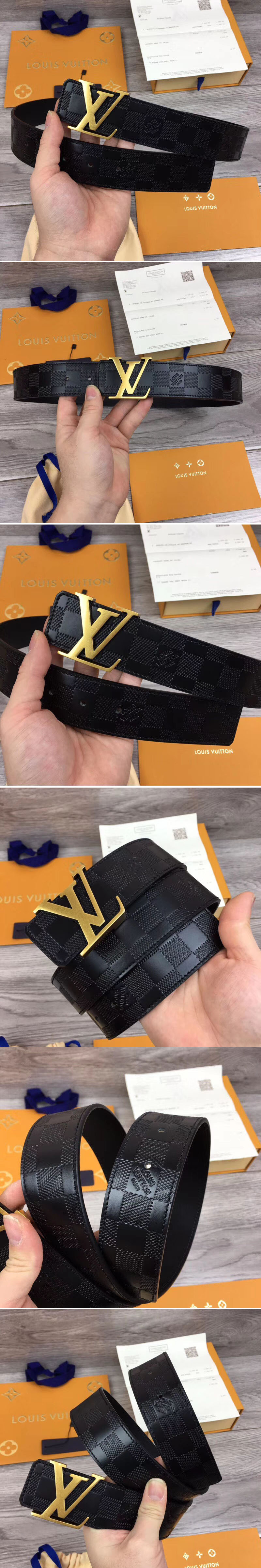 Replica Louis Vuitton 40mm Belts LV Damier Infini Leather