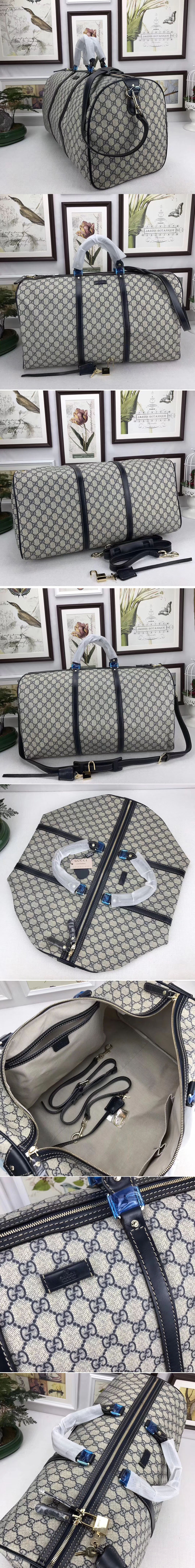 Replica Gucci 206500 GG Fabric Large Carry On Duffel Bags Blue