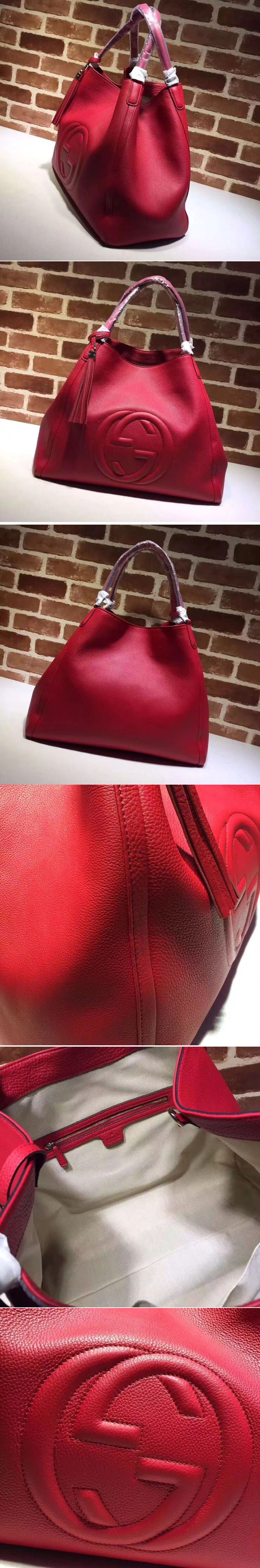 Replica Gucci 282308 Soho Large Leather Shoulder Bags Red