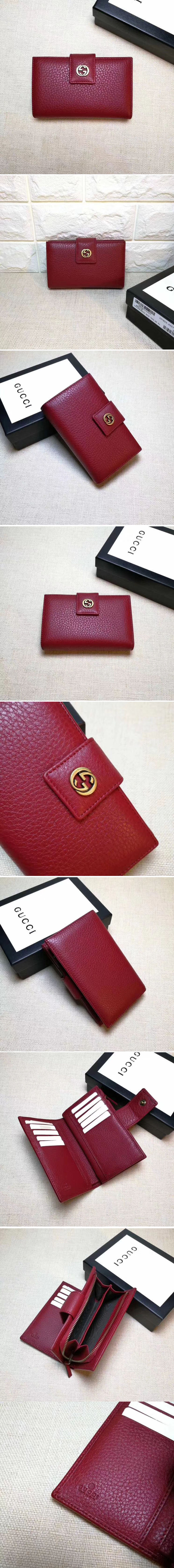 Replica Gucci 337023 Calfskin Leagther Wallet Red