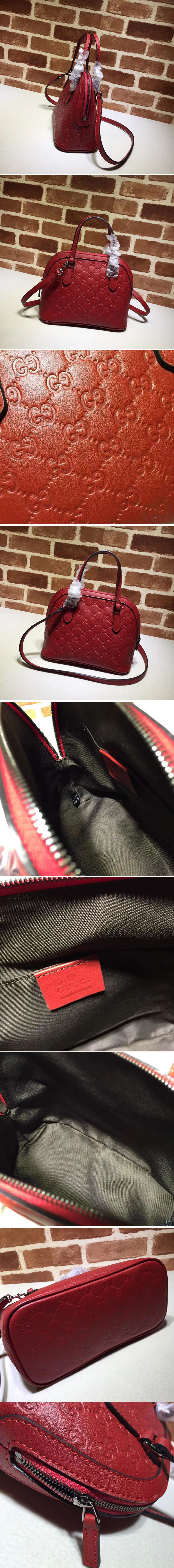 Replica Gucci 341504 Calfskin Leather Small Tote Bags Red