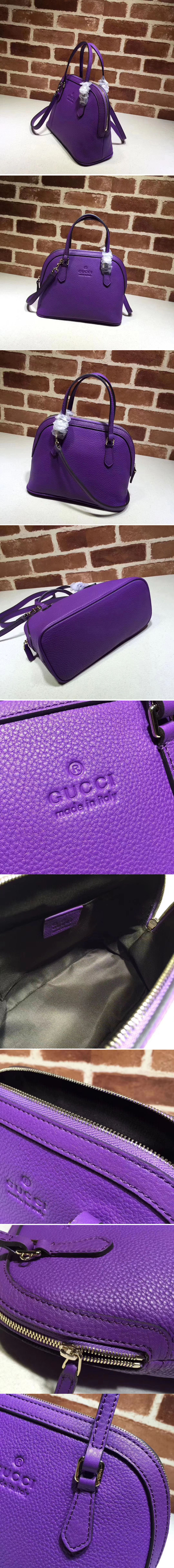 Replica Gucci 341504 Calfskin Leather Small Tote Bags Purple