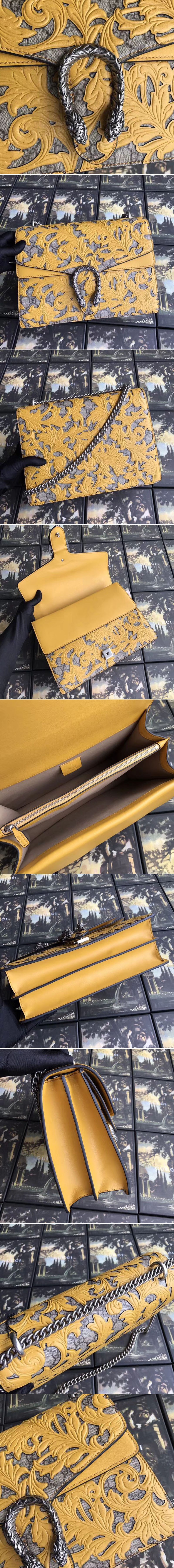 Replica Gucci 400235 Dionysus Arabesque Shoulder Bag Yellow