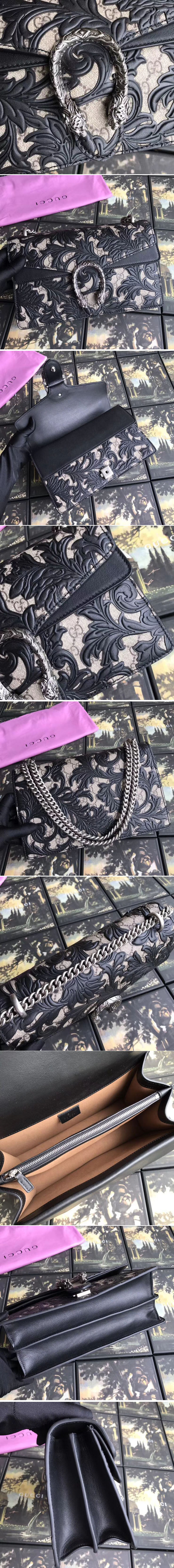 Replica Gucci 400249 Dionysus Arabesque Shoulder Bags Black