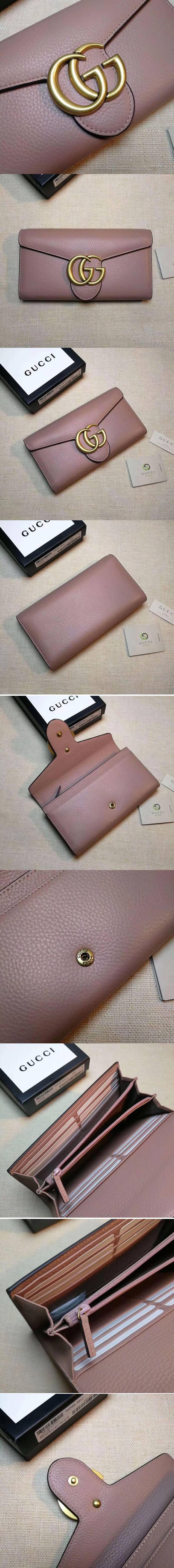 Replica Gucci 400586 GG Marmont Continental Wallet Pink
