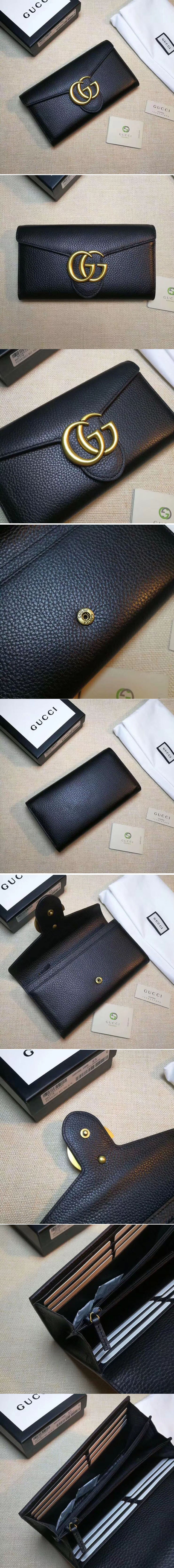 Replica Gucci 400586 GG Marmont Continental Wallet Black