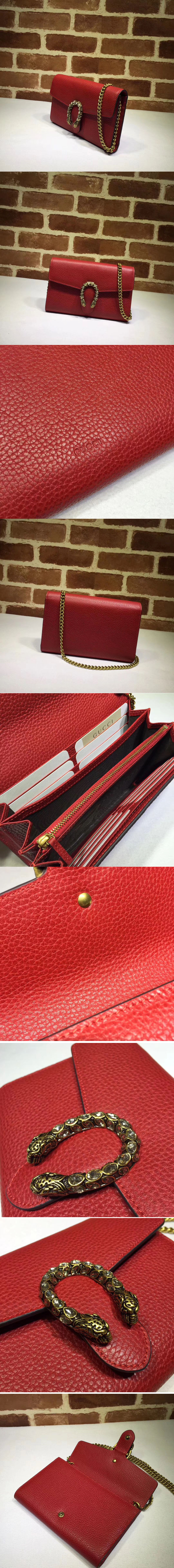 Replica Gucci 401231 Dionysus Leather Mini Chain Bags Red