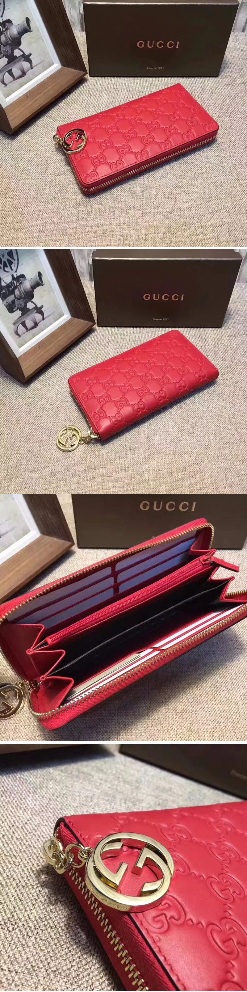 Replica Gucci 409342 Icon Gucci Signature wallet Red