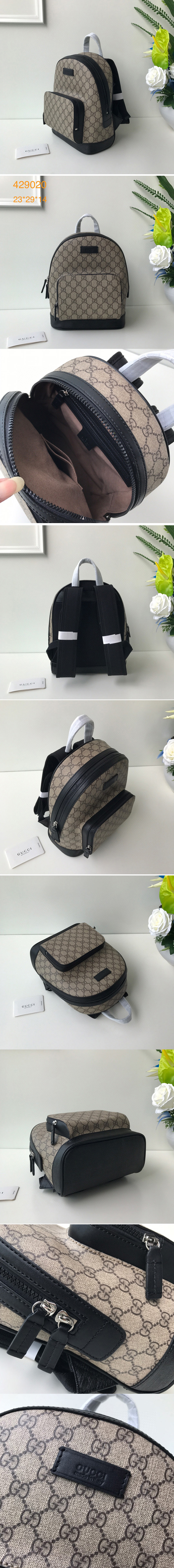 Replica Gucci 429020 Eden small backpack Beige/ebony GG Supreme canvas