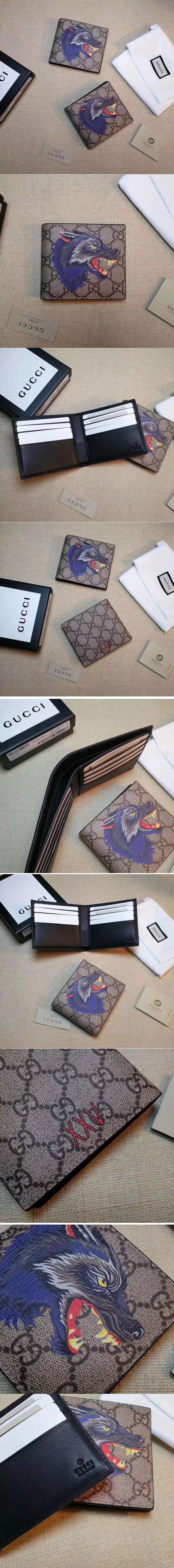 Replica Gucci Wolf print GG Supreme wallet 451268