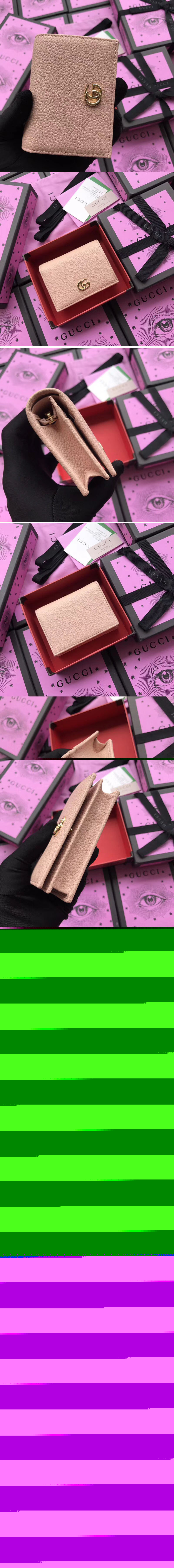 Replica Gucci 456126 Leather card case Light Pink