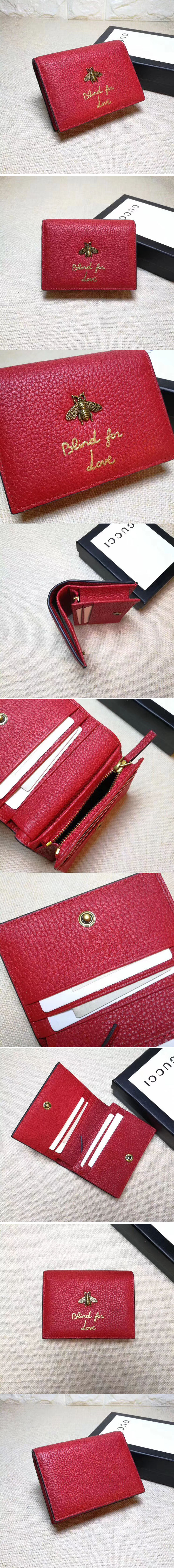 Replica Gucci 460185 Animalier Card Case Red