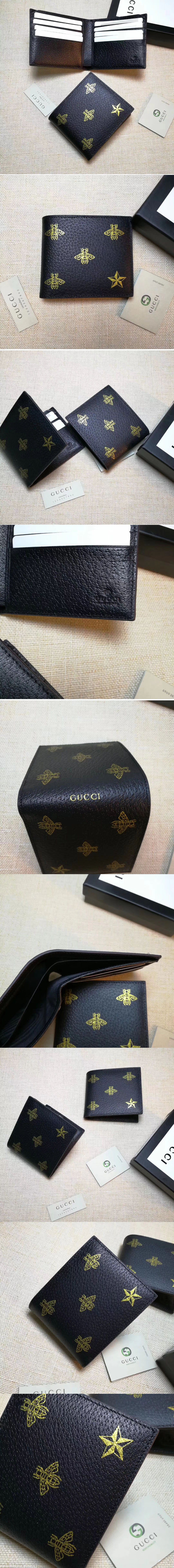 Replica Gucci 495055 Bee Star leather bi-fold wallet