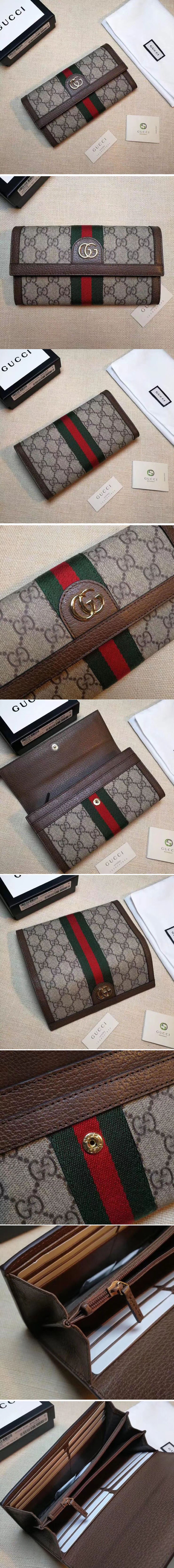Replica Gucci 523153 Ophidia GG continental wallet