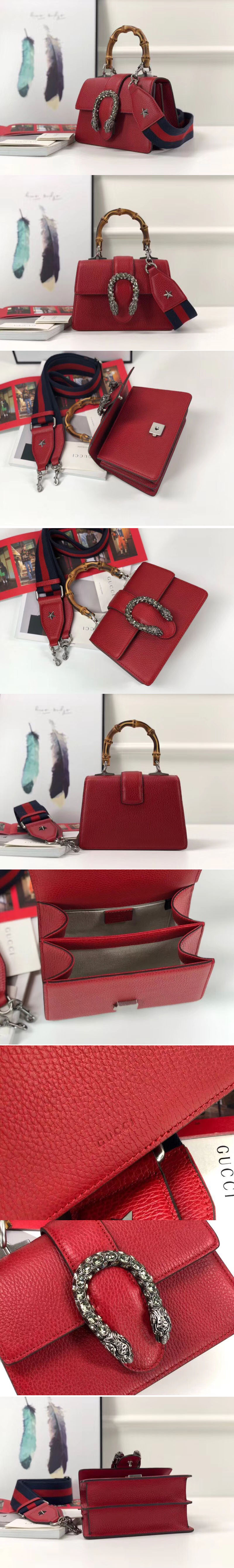 Replica Gucci 523367 Dionysus mini top handle bags Red