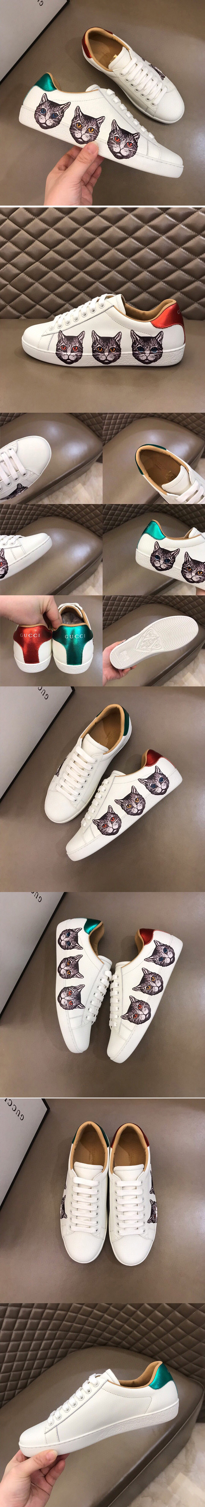 Replica Mens and Womens Gucci 577147 Ace sneaker with Mystic Cat