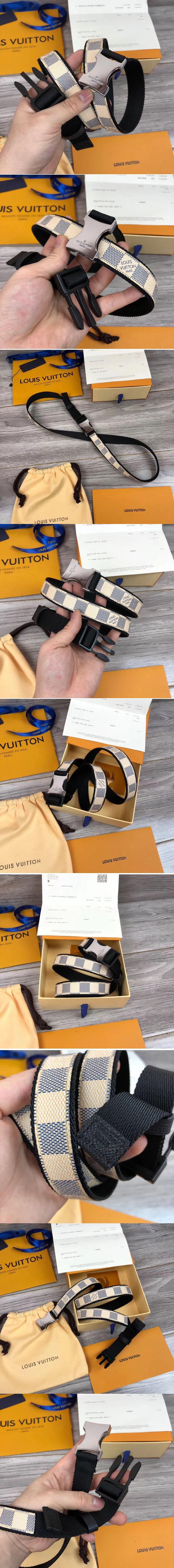 Replica Louis Vuitton M0016S LV On The Go 30mm Damier Azur Canvas Womens Belts