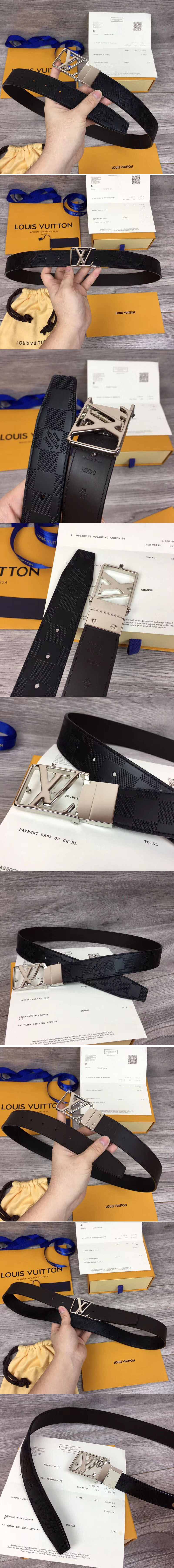 Replica Louis Vuitton M0029Q LV City 35mm Reversible Belt Damier Infini Leather Silver Buckle