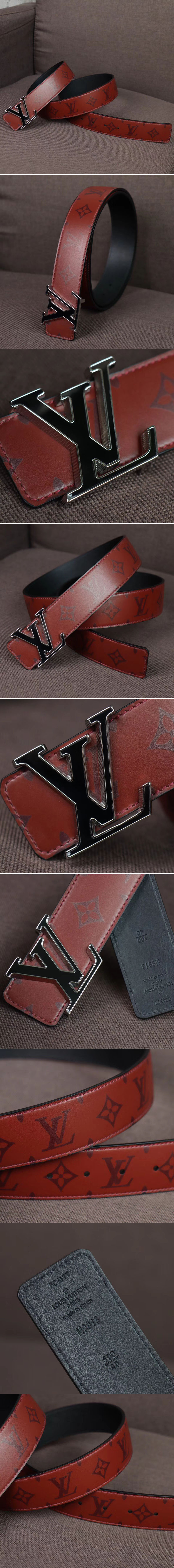 Replica Louis Vuitton M0033Q LV Pyramide 40mm Calf Leather Belt Chocolat