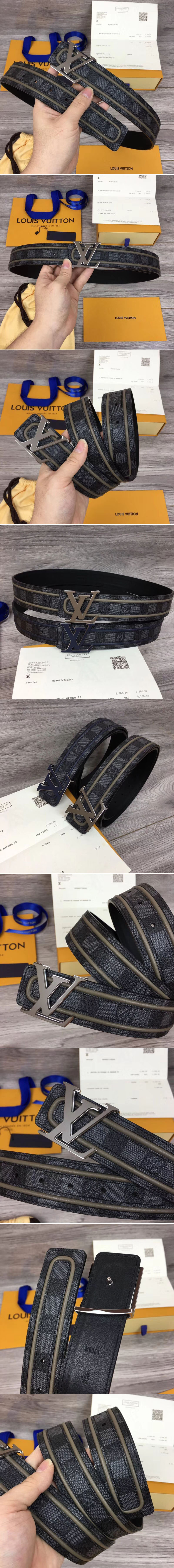 Replica Louis Vuitton M0051U LV Initiales 40mm Belts Damier Graphite Canvas Grey